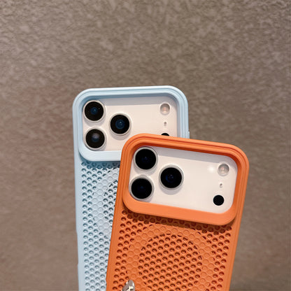 Heat Dissipation Mesh For Magsafe Wireless Charging Case For iPhone 17 16 15 14 Plus 13 12 Pro Max 17 Air Breathable Hard Cover