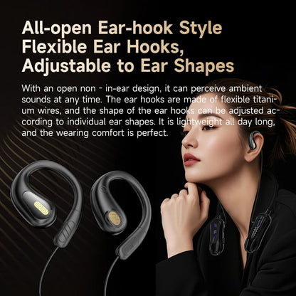 NEW Sports Car Shape Surround Sound Neckband Open-ear LED Display Headsets Wireless Bluetooth Headphones Sports Gaming Earphones