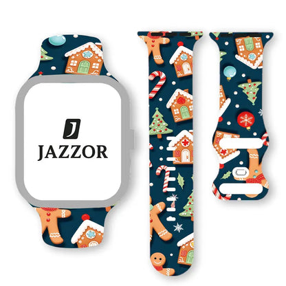 Christmas theme Strap for Apple Watch, Soft Silicone for Apple Watch 9 8 7 6 5 Ultra SE Band Size38 40 41 42 44 45 49mm