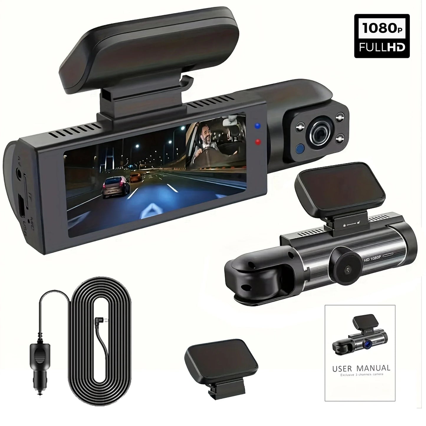 360° Dual Lens Car Dash Cam