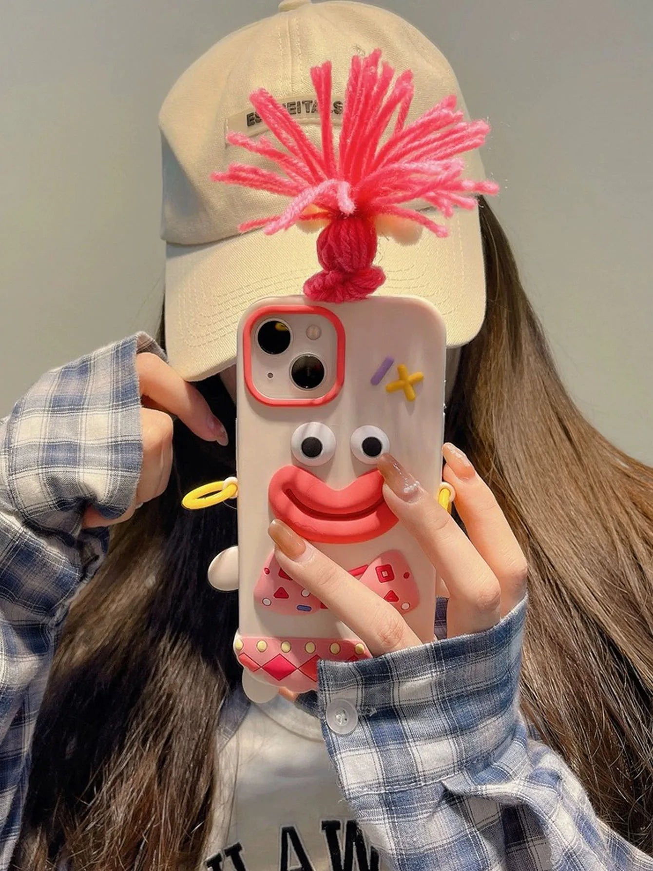 3D Sausage Mouth Girl Suitable For iPhone 14 Phone Case 15 Pro Max 12 11 Anti drop Silicone 13 Full Cover