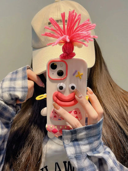 3D Sausage Mouth Girl Suitable For iPhone 14 Phone Case 15 Pro Max 12 11 Anti drop Silicone 13 Full Cover