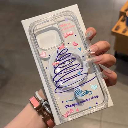 Merry Christma Gift Magsafe Wireless Charger Case For Iphone 17 16 Pro Max 17 Air 15 14 12 13 11 Pro Max 12 13 Mini Phone Casing