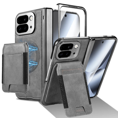 For Google Pixel 10 Pro Fold Case Protective Card Slots Leather Magsafe Holder Mobile Phone Back Cover