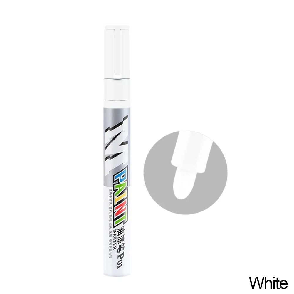 Car Paint Scratches Repair Brush Pen Waterproof Water Paint Marker Pen Car Tire Tread Care Automotive Black White Red Silver