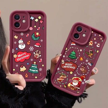 Case For Google Pixel 9 8 7 8A 7A Pro XL 9Pro 7Pro 8Pro 9ProXL Silicone Ins Cartoon Christmas New Year Gift New Design Hot Cover