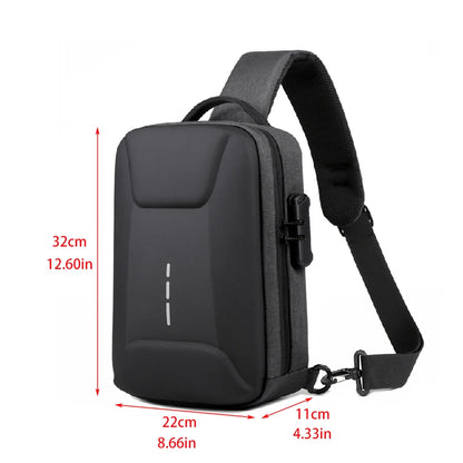 Anti-theft Combination Lock Chest Packs With USB Charging Port Fashion Business Men's Crossbody Bag Travel Storage Shoulder Bag