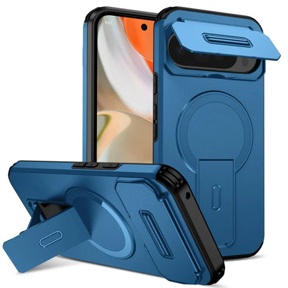 For Magnetic Magsafe Fold Stand Case For Google Pixel 9 10 pro XL 9A Military Armor Slide Flip Camera Protection Phone Cover