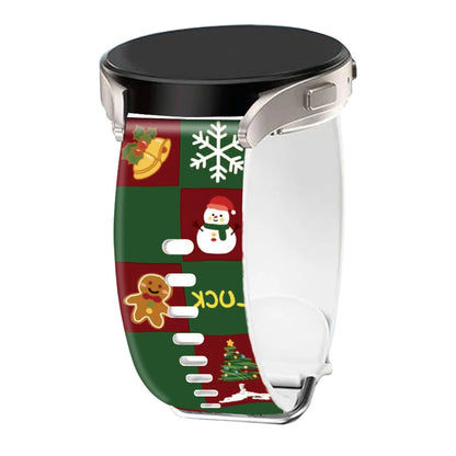 20 22mm Christmas Strap for Samsung Galaxy Watch FE 7 6 5 4 40mm 44mm/5 Pro/Watch 6 4 Classic Holiday Silicone Band for Active 2