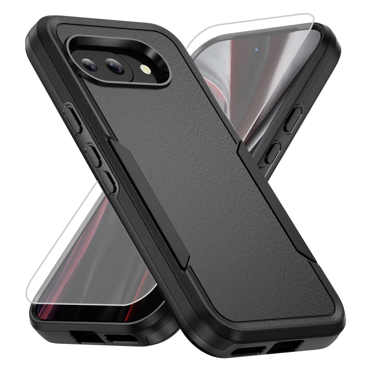 Pixel 9A Protective Phone Case Shockproof Case Dual Layer Hard Cover for Google Pixel 9A With Screen Protector