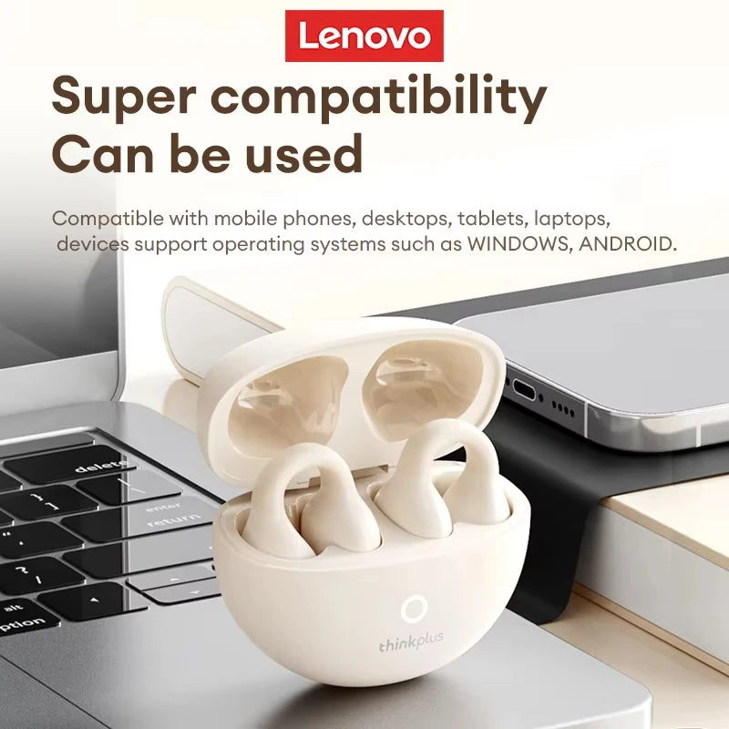 Origina Lenovo LP25 Bluetooth V5.4 Earphones Multi-function Ear-clip Design Headphones Fast Charging With Type-C Port Earbuds