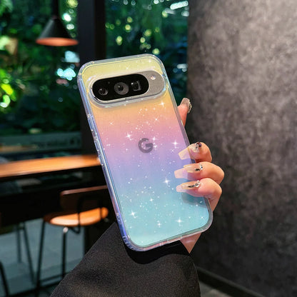 Luxury Laser Glitter Phone Case For Google Pixel 9 10 Pro XL 9A 9pro For Magsafe Magnetic Shockproof Bumper Hard Cover Funda