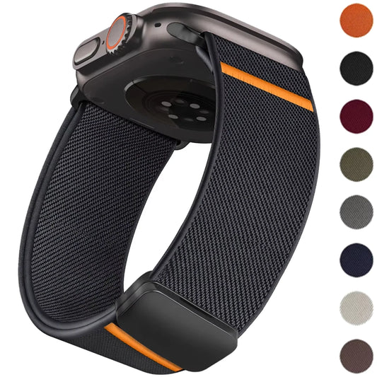 Magnetic Nylon Strap for Apple Watch Band Ultra 2 49mm 45mm 41mm Bracelet Iwatch Series 10 9 8 7 6 SE 5 4 3 38 46 42mm 44mm 40mm