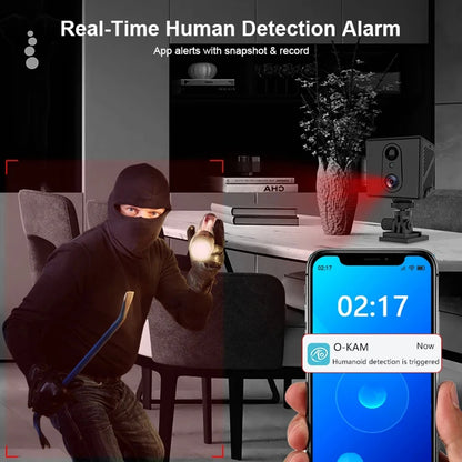 5MP 4G SIM Card Mini Camera Indoor Night Vision Surveillance Security Monitoring Rechargeable 3000 mAh Battery Powered Home Cam