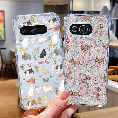 P ixel 8 Pro Lovely Animals Transparent Phone Case For Google Pixel 8A 9Pro 8 6 8Pro 7Pro 9 9ProXL 6Pro 6A 7 7A Cover