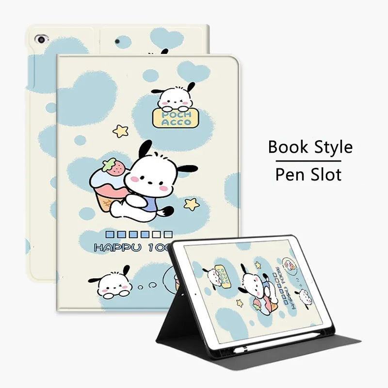 Pochacco iPad Case for 10th Generation 10.9 Inch 9th 10.2in Cartoon Case For 2024 Air Pro 11in Mini4 5 Tablet Cover Kids Gift
