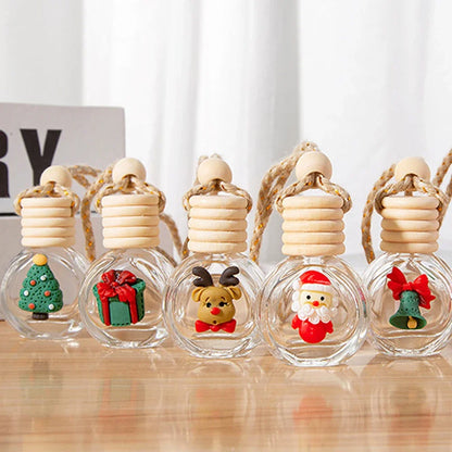10ml Perfume Galss Bottle Pendant Christmas Car Auto Rearview Mirror Decoration Empty Bottle Aromatherapy Essential Oil Bottle