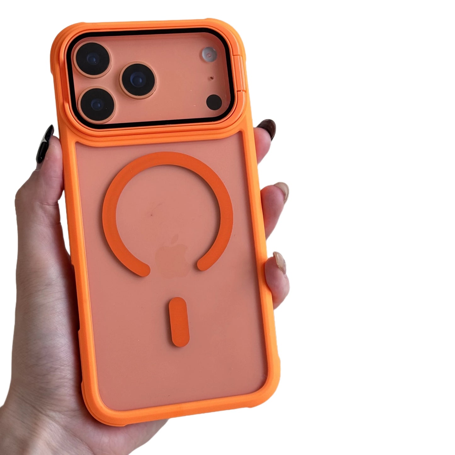 For Magsafe Glass Lens Holder Clear Case for IPhone 17 Pro Max 17 Pro Original Color Magnetic Wireless Charging Shockproof Cover