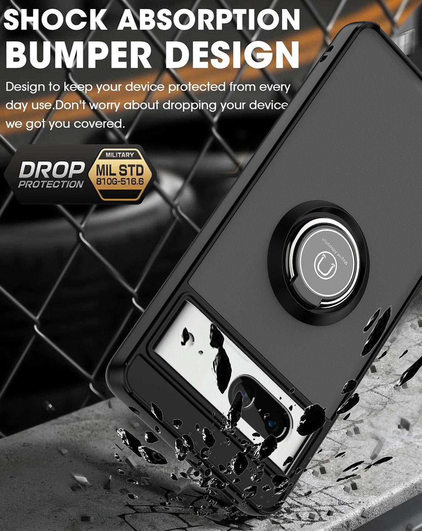 Magnetic With Ring Stand Shockproof Protective Cover For Google Pixel 7 6 8 9 Matte Finish Phone Case for Google Pixel 7 Pro 8A