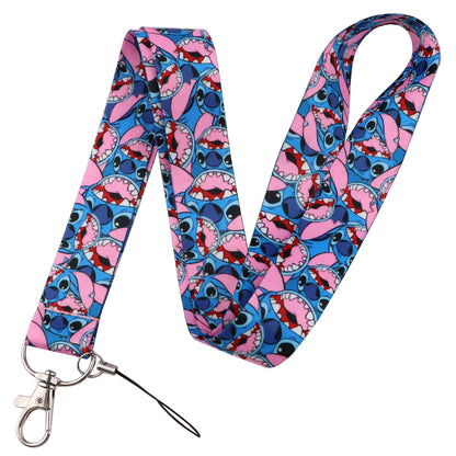 Stitch Cute Cartoon Animation Lanyards For Keys Chain ID Credit Card Cover Pass Mobile Phone Charm Neck Strap Badge Holder Gifts