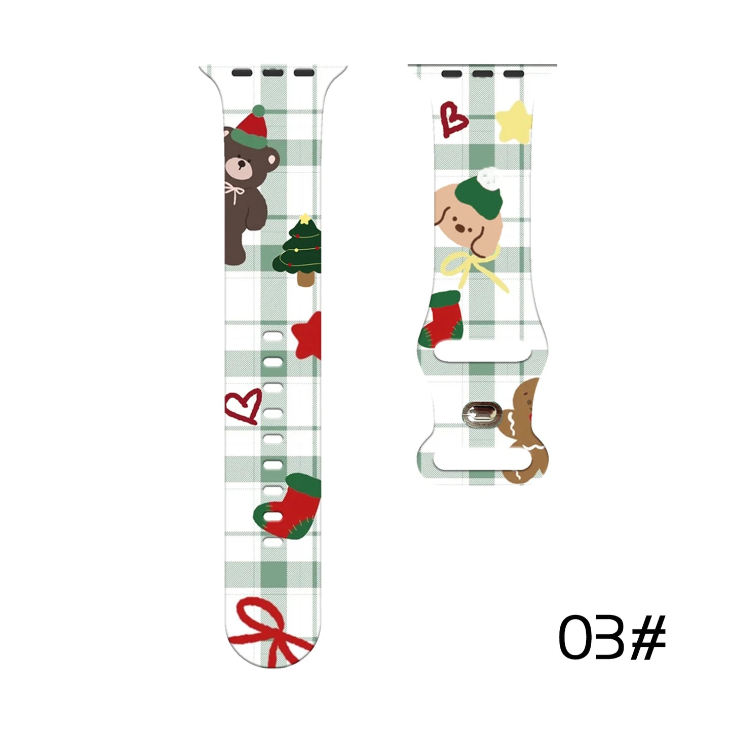 Little Dog Christmas Printed Strap for Apple Watch 11 10 9 Silicone Band Replaceable Bracelet for iWatch 46/44/42/41mm Watchband