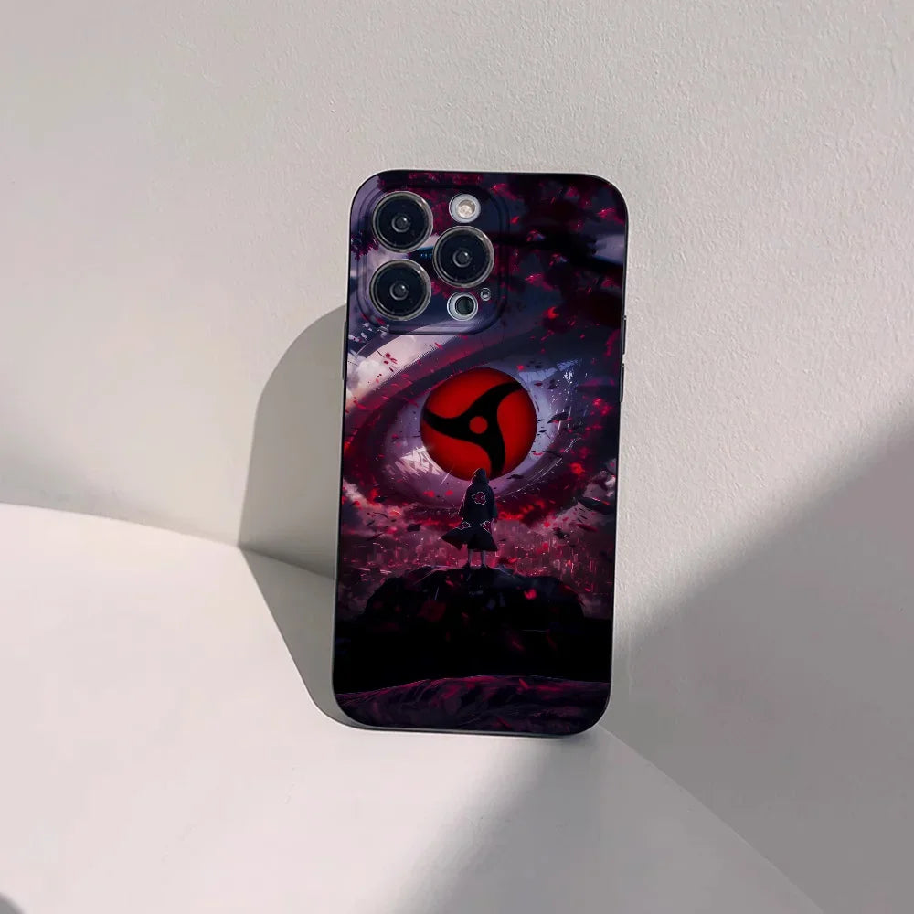 Classic Anime Narutos Uchiha Itachi Phone Case For IPhone 16 15 14 13 Pro Max 11 12 Mini X Xs XR Se 2022 Black Silicone Cover