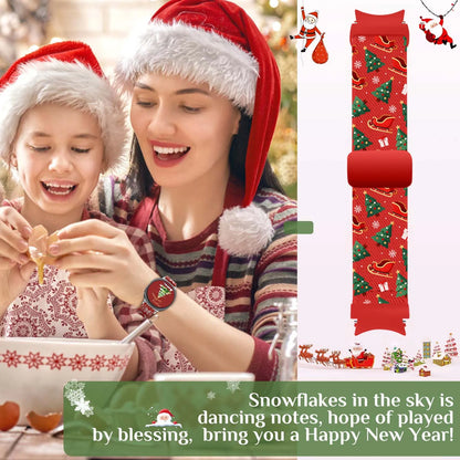 Christmas And New Year-Themed Watch Band, Compatible With For 20mm Samsung Galaxy Watch 6/5/5 Pro/4/3/6 Classic/4 Classic/Active