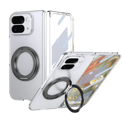 Cases For Google Pixel10Pro Fold Phone Case Magnetic Wireless Charger with A Rotating Bracket PC Material Transparent Full Cover