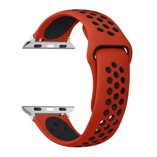 Silicone Watch Strap For Apple Ultra 2 49MM Sports Band For Iwatch Series 10 9 8 7 6 SE 46mm 45MM 41MM 44MM 42MM Breathable Band