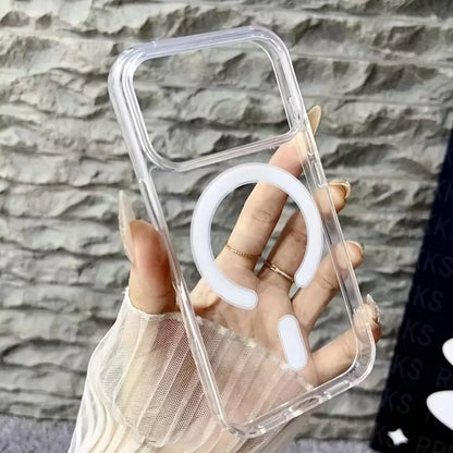 For iPhone 17 ProMax Transparent For Magsafe Magnetic Case for iPhone 17 16 15 14 13 12 11 X XR XS Max Pro Plus Shockproof Cover