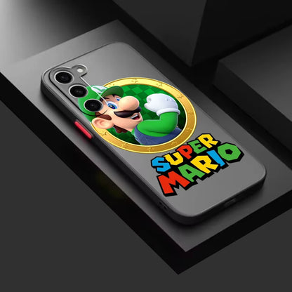 Fun Magic Super M-Marios Frosted Translucent For Samsung Galaxy S24 S23 S22 S21 S20 FE S10 S9 S8 Plus Ultra Pro 5G Cover