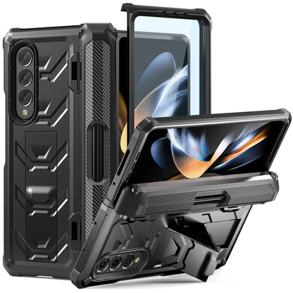 For Samsung Galaxy Z Fold 5 4 3 5G Case,Full-Body Dual Layer Rugged Case with Built-in Screen Protector & Kickstand & S Pen Slot
