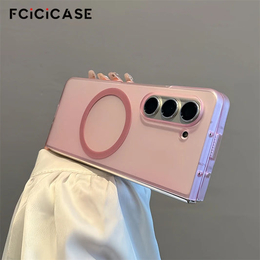 Frosted Ultra Thin Matte For Magsafe Magnetic Case For Samsung Galaxy Z Fold 7 6 5 4 3 Slim Frosted Clear Hard PC Cover