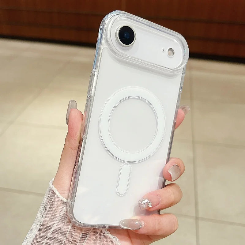 Original Clear Acrylic Phone Case For iPhone 17 Air 16 15 14 13 11 12 Pro Max Mini 8 7 Plus XS For Magsafe Wireless Charge Cover
