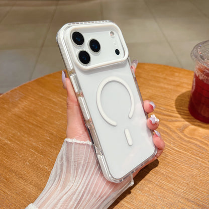 Luxury Transparent For Magsafe Wireless Charge Magnetic Case For iPhone 17/17AIR/17Pro/17 Pro Max Clear Shockproof Back Cover