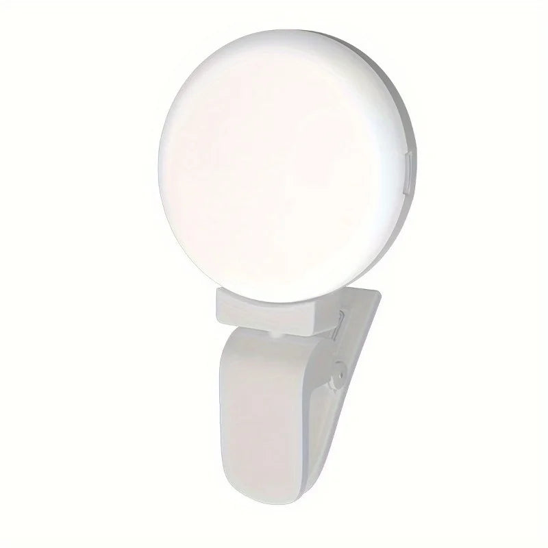Mobile Phone LED Selfie Ring Light, Portable 3 Gears Photography Clip Light Beauty Fill Lamp For Cell Phone Camera Rechargeable