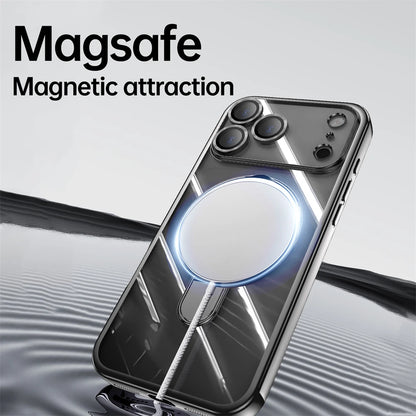 Plating Magnetic Ring Stand Case For iPhone 17 Air 17 Pro Max Case Shockproof Wireless Charging For Magsafe Shockproof Cover