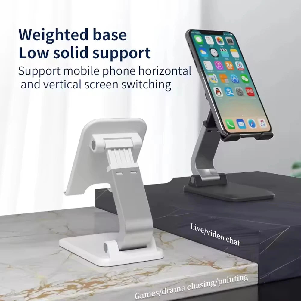 Foldable ABS Desktop Mobile Phone Stand Portable Holder Bracket for iPad iPhone 13 X Smartphone Tablet Desk Support