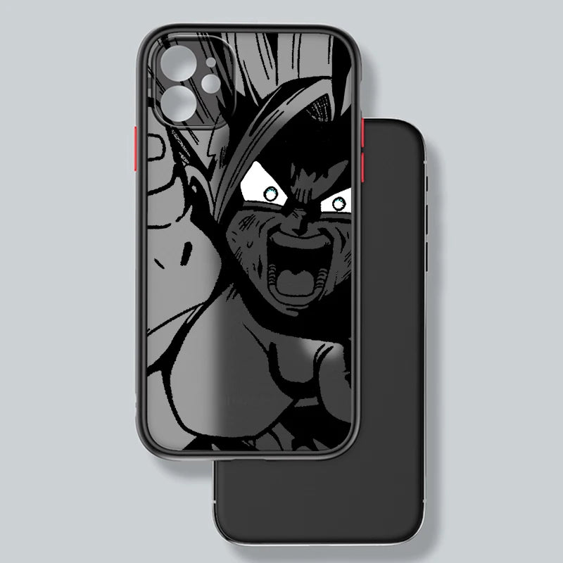 Luxury D-Dragon Ball Goku Frosted Translucent For Apple iPhone 15 14 13 12 11 XS XR X 8 7 SE Pro Max Plus Mini Funda Phone Case