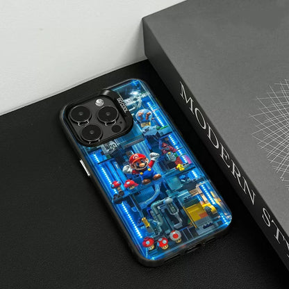 Super M-MarioS Bros Game Phone Case IMD Color Silver Shell For IPhone 16 15 14 13 12 11 Pro Max Plus
