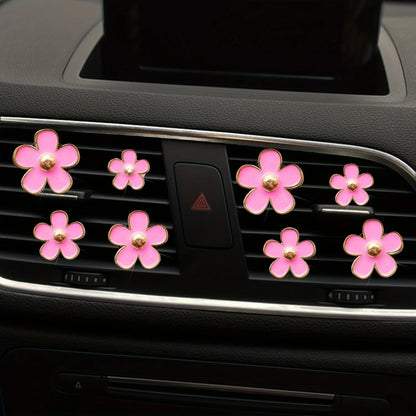 4-8pcs/set Small Car Air Outlet Perfume Decoration Clip Flower Daisy Design Car Interior Aromatherapy Fresheners Diffuser Access