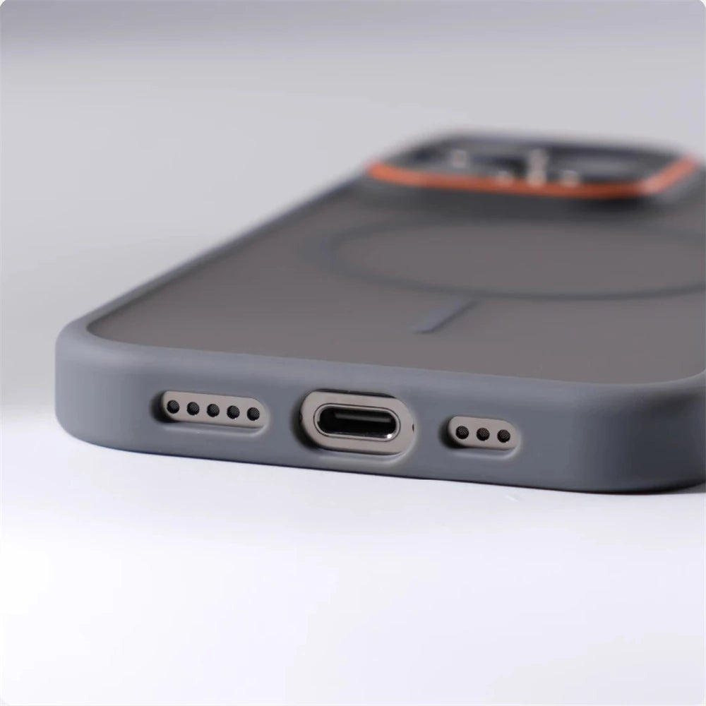 Luxury Matte Translucent Magnetic Case For iPhone 16 Pro Max 15 14 Plus 13 Pro 12 For Magsafe Wireless Charging Shockproof Cover