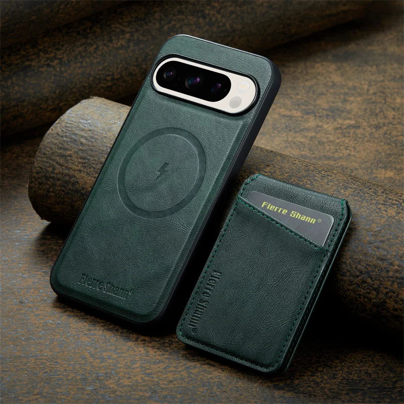 2 In 1 Magsafe Magnetic Leather Phone Case for Google Pixel 10 9 9Pro XL 8A 8Pro 8 7 7A 7Pro Wallet Cover Cards Holder Cover
