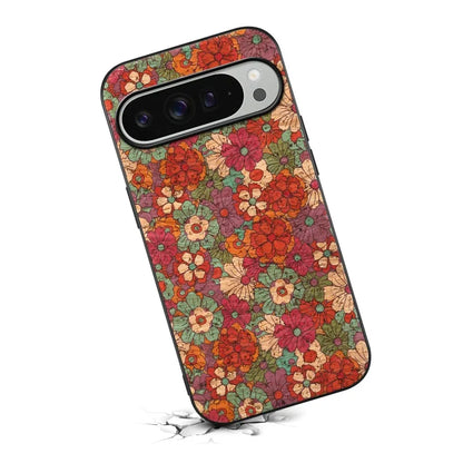 Shockproof European Floral Irregular Pattern Leather Back Case for Google Pixel 6 7 8 9 10 10A 10Pro 10ProXL