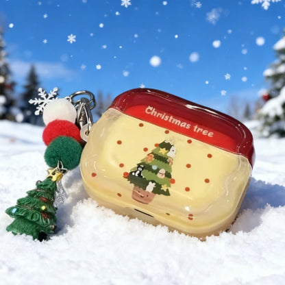 Cute Cartoon Christmas Tree & Animal Case Gen Protective Cover For Daily Use Holiday Travel  For AirPods Pro 1/2/3 Peripheral