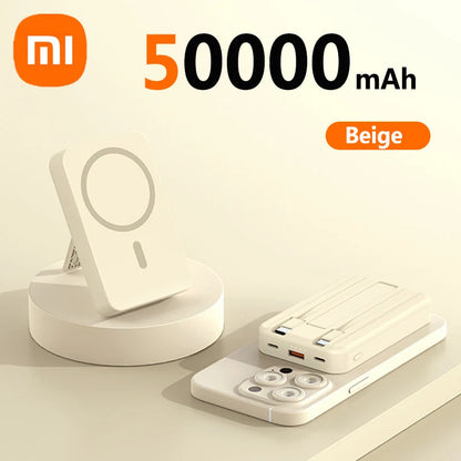 Xiaomi 100000mAh Power Bank Magnetic Wireless Fast Charging External Battery Pack Type-C Powerbank For IPhone16 Xiaomi SAMSUNG