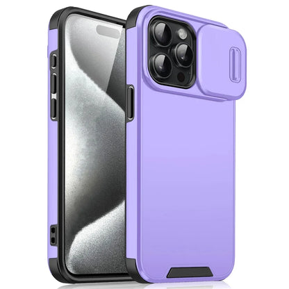 Slide Camera Lens Protection Case For iPhone 16 15 14 11 12 13 Pro Max Plus Solid Color Armor Shockpoof Cover For iPhone 13 Mini