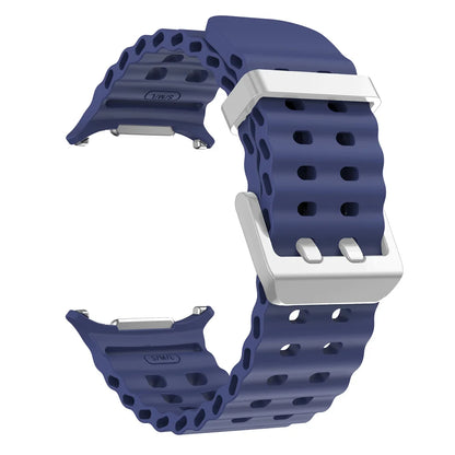 NEW Marine Silicone Strap For Samsung watch ultra 47mm Bracelet No Gaps Sport two-tone Band for Galaxy 7 ultra watchband straps