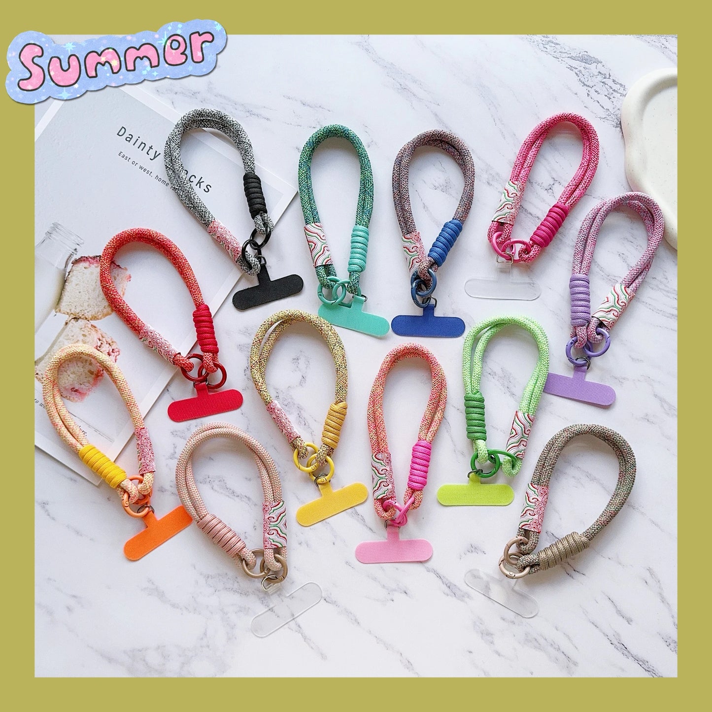 New Handwoven Universal Lanyard Mobile Phone Universal Lanyard Wrist Strap Short Rope Hand Strap Hand Rope Decorative Pendant
