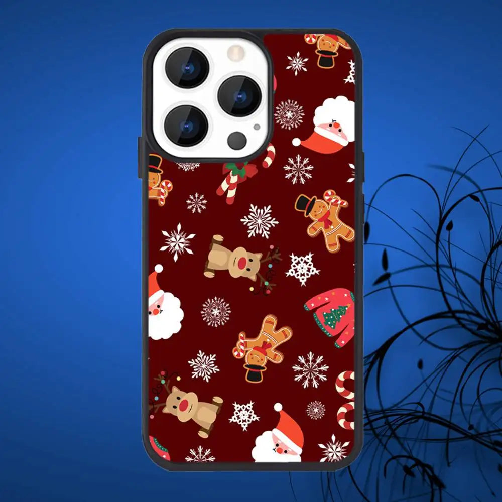 Christmas Santa Claus Phone Case For iPhone 17,16,15,14,13,12,11,Plus,Pro,Max Mini Magsafe Magnetic Wireless Charging